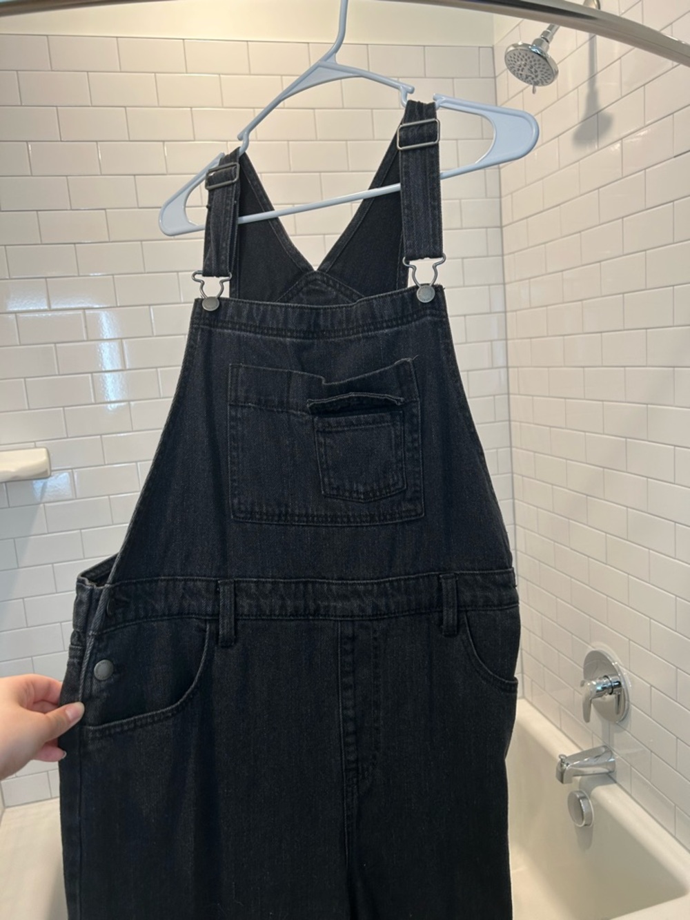 Universal Thread Black Denim Overalls Romper